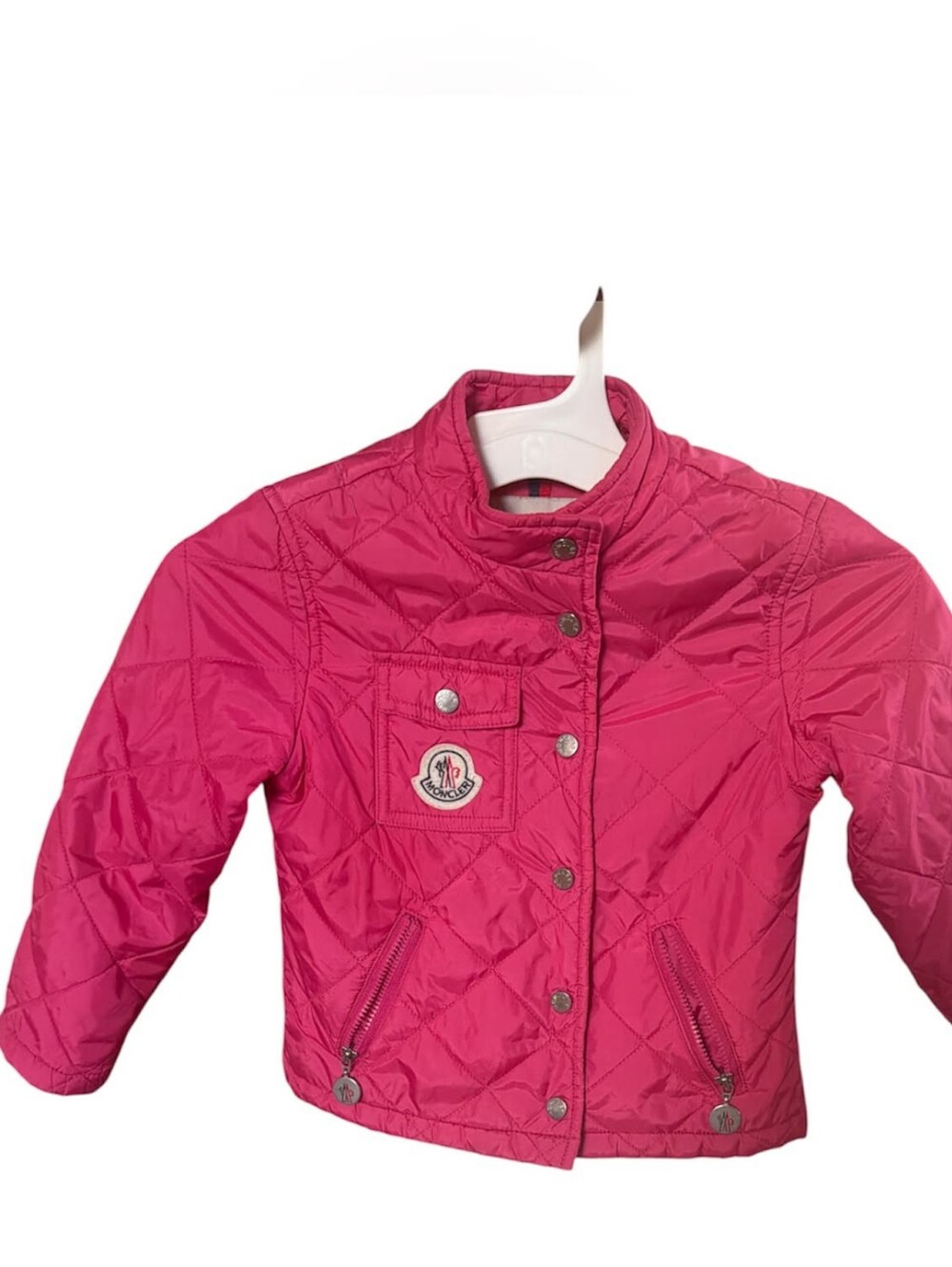 Moncler Girls Bright Pink Quilted Puffer Jacket